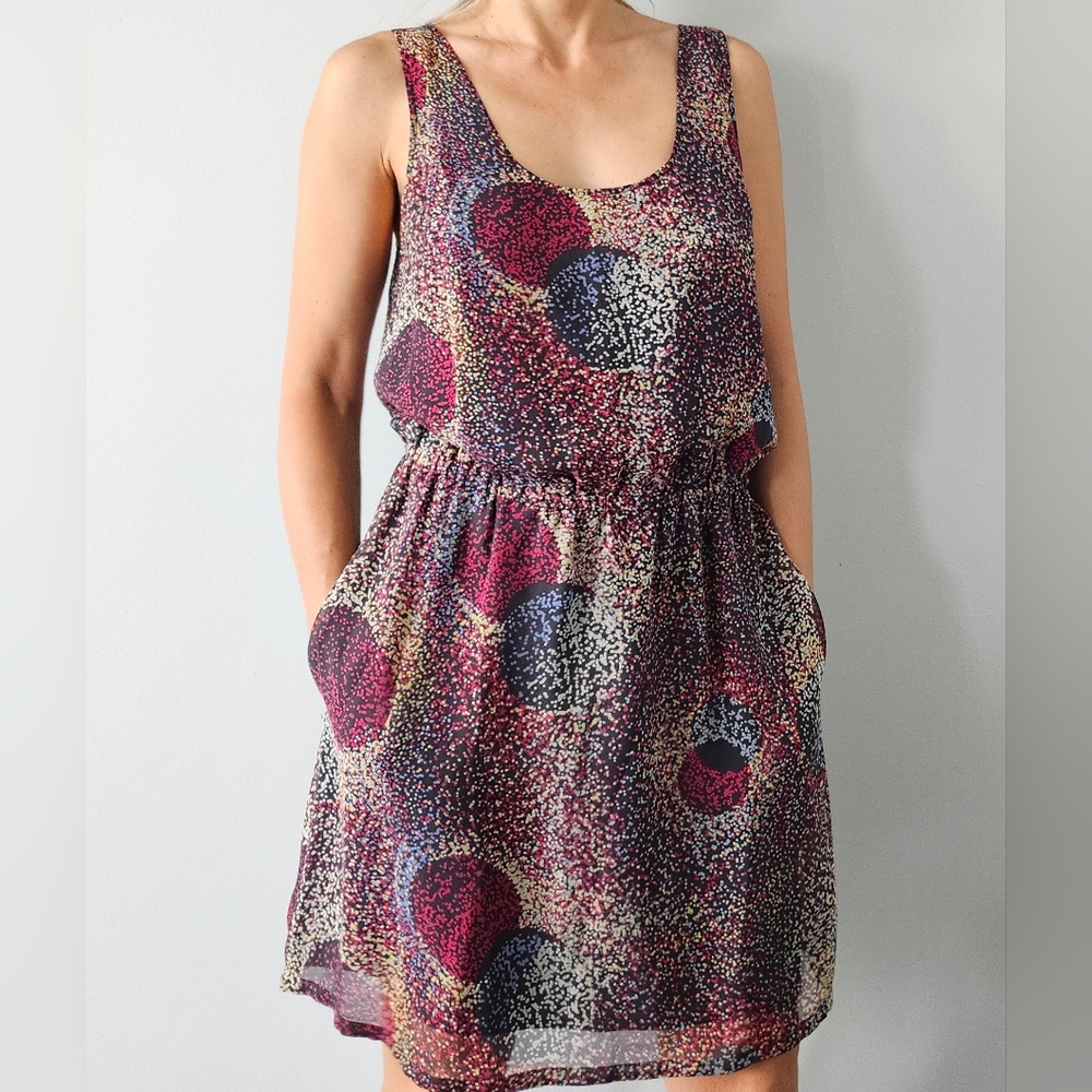 Eliot Dot Print Dress Silk Sleeveless Multicolor Womens 4